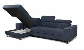 Corner sofa ASTI has a sleeping function and a storage space for bedding in the lounger.