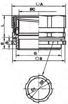 Rury ochronne i dławnice do rur / Protective tubes and glands for pipes / Dławnice typu MWE...G z metalową wkładką wewnętrzną Glands MWE...G type, with metal insert Сальник типа MWE.