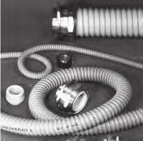 W wykonaniach specjalnych chronią przewody instalacji elektrycznych przed kontaktem z przewodami z parą lub gorącą wodą.