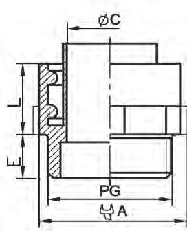 Rury ochronne i dławnice do rur / Protective tubes and glands for pipes / Dławnica izolacyjna typu WD do rur ochronnych WTG IP54 Materiał: poliamid 6.