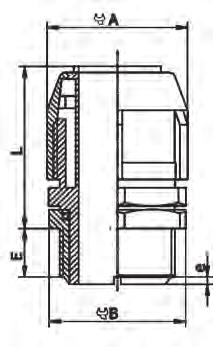 Rury ochronne i dławnice do rur / Protective tubes and glands for pipes / Dławnica typu WPD do rur ochronnych WTG Materiał: PCV UL 94 V0 Temperatura pracy: -20 +70 C Minimalna temperatura montażu: -5