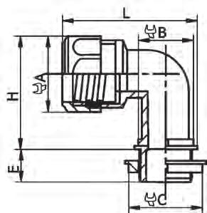 Rury ochronne i dławnice do rur / Protective tubes and glands for pipes / Dławnica kątowa typu WKD do rur ochronnych WTG Elbow fitting for protective conduits WTG, WKD type