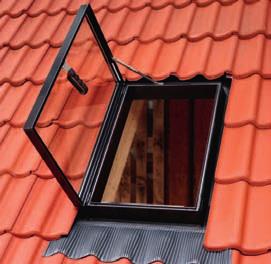 40 Wyłaz dachowy GVT/GVK wyłaz do nieogrzewanych pomieszczeń na poddaszu Wyłaz dachowy z czarnego poliuretanu, do nieogrzewanych pomieszczeń na poddaszu, wyposażony w szybę zespoloną o grubości 16 mm