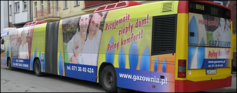 REKLAMA CAŁOPOJAZDOWA NA AUTOBUSACH