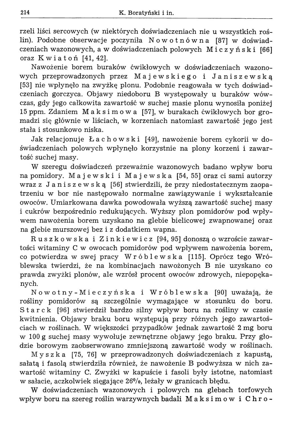 214 К. Boratyński i in. rżeli liści sercow ych (w niektórych dośw iadczeniach nie u w szystkich roślin).
