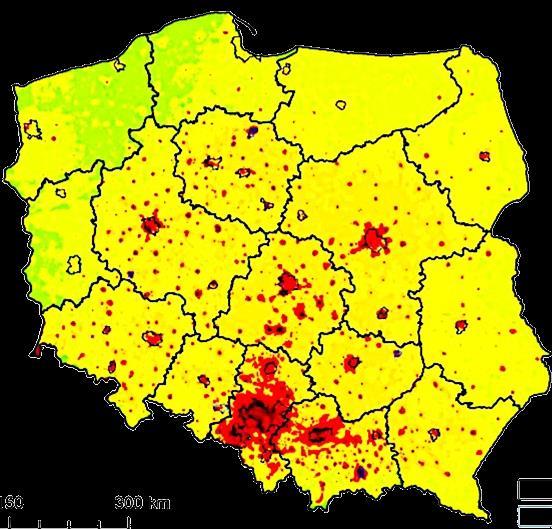 Rozkład średniorocznych stężeń
