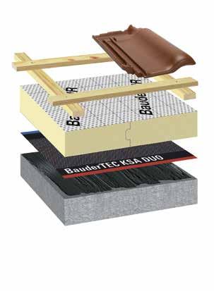 BauderPIR MDE Papa podkładowa/ Deskowanie profilowane Krokiew Wykończenie wewnętrzne BauderTOP TS 0 NSK Konstrukcja dachu z betonu Przykład z zastosowaniem bardzo