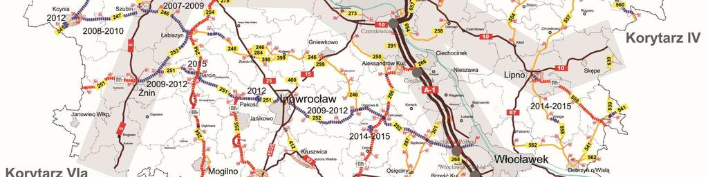 drogowych w latach