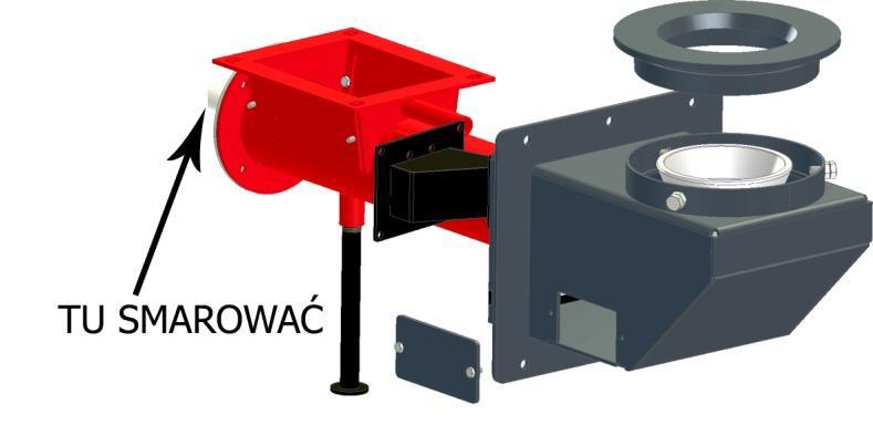Schemat palnika retortowego Konstrukcja palnika retortowego LEGENDA: 1. Króciec przyłączeniowy wentylatora 2. Mieszacz powietrza 3. Żeliwny ruszt 4. Kanał podajnika ślimakowego 5.