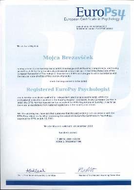 Rodzaje certyfikatów Certyfikat podstawowy Wykształcenie zgodne z minimum (5 lat, określone efekty) Praktyka nadzorowana (1 rok) Etyka zawodowa Kontynuacja rozwoju