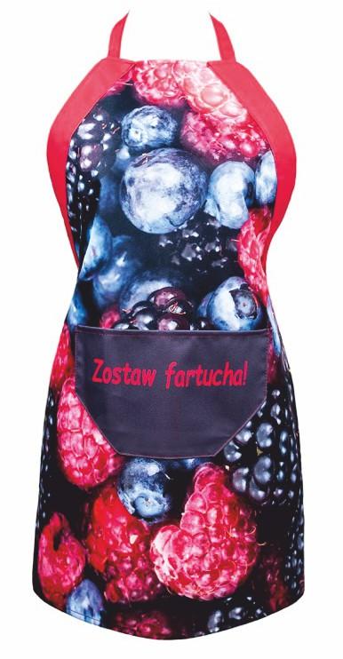 Fartuchy kuchenne Nadruk: sublimacja full color wg indywidualnego projektu. Materiał: poliester gramatura 140 g. Wykończenie: lamówka bawełniana lub paski spójne z grafiką.