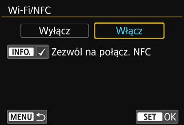 Łatwe nawiązywanie połączenia bezprzewodowego między aparatem a stacją Connect Station (sprzedawana osobno) poprzez zbliżenie obu urządzeń (str.42).