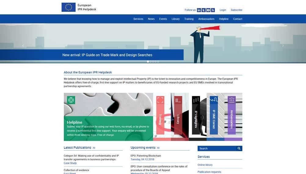 Horyzont 2020 - Przewodnik po kwestiach zarządzania własnością intelektualną European IPR Helpdesk European IPR Helpdesk jest oficjalną inicjatywą Komisji Europejskiej, której celem jest zapewnienie