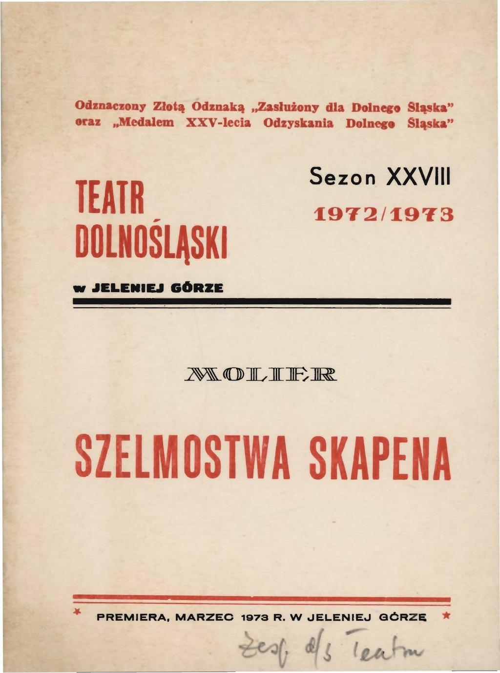 Odznaczony Złołlł Odznaklł,,Z.sluiony dla Dolnec Sl1ł9ka" oraz,.