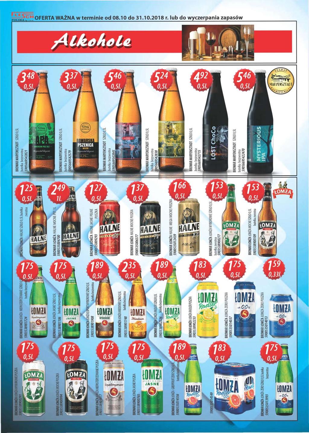 OFERTA WAŻNA w terminie od 08.10 do 31.10.2018 r.