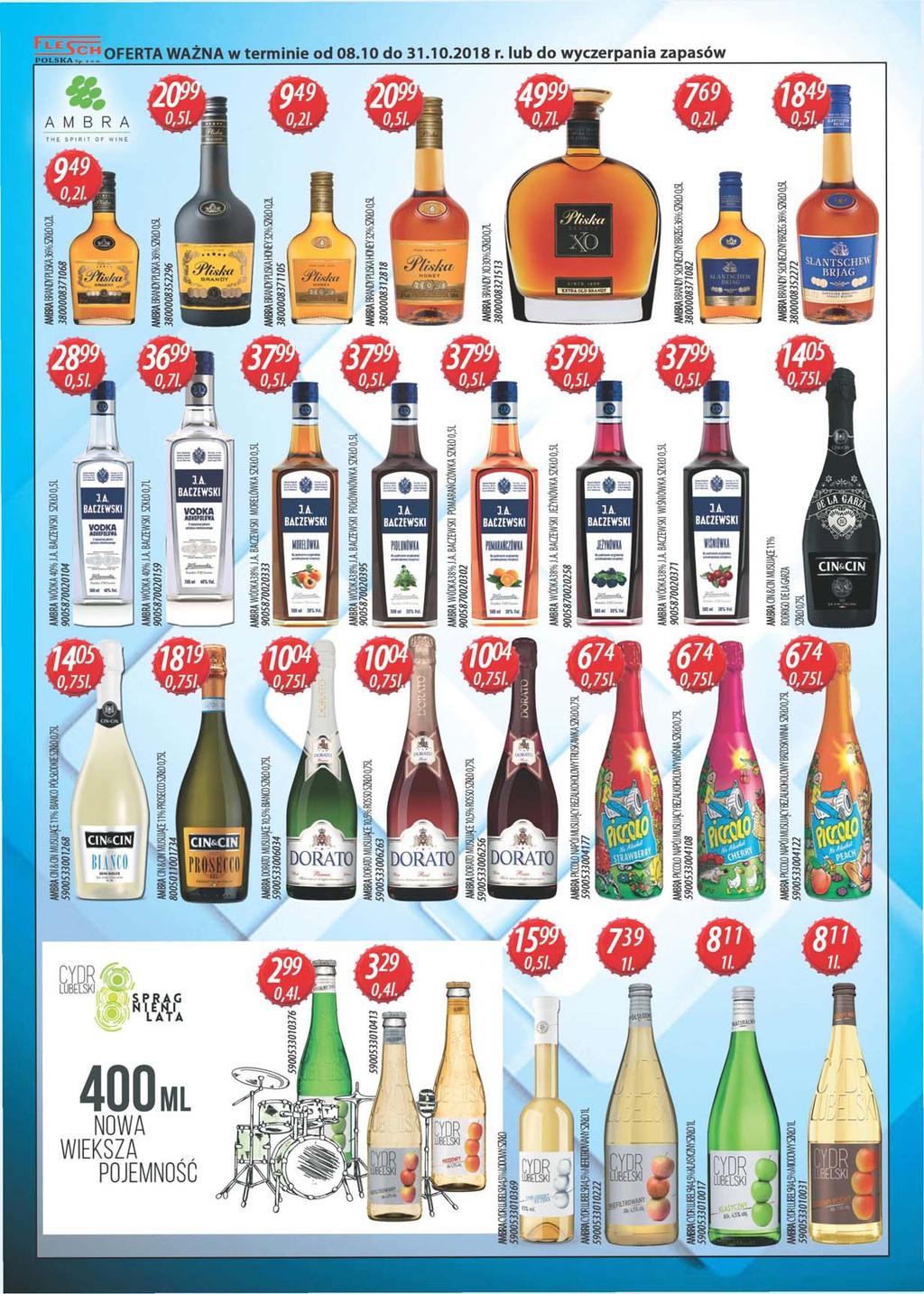OFERTA WAŻNA w terminie od 08.10 do 31.10.2018 r.