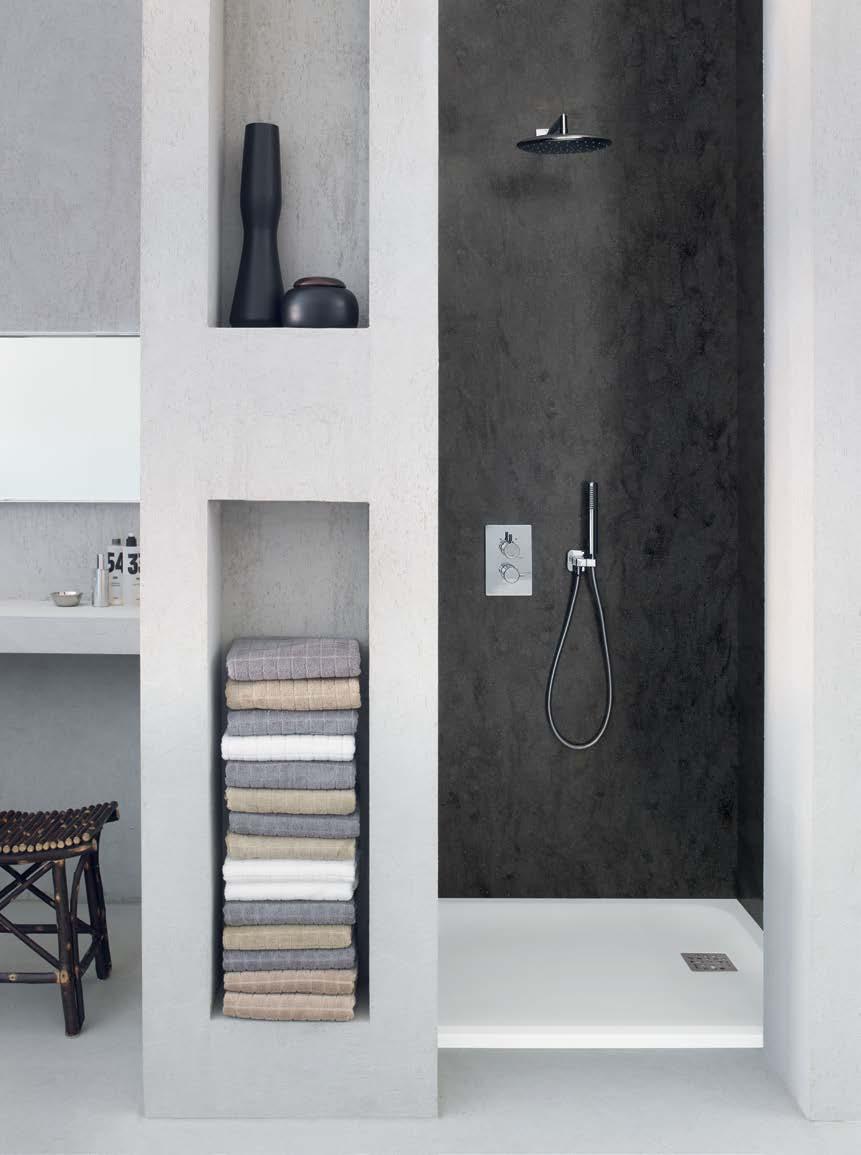 ZABUDOWA KABIN PRYSZNICOWYCH I WANIEN Z MATERIAŁU CORIAN Elegancja, niezawodność, wszechstronność i trwałość: kabiny prysznicowe z paneli Corian Shower Wall poprawią wizerunek każdej łazienki.