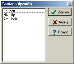 Planowanie dyżurów 3. Wskazać kursorem kod wybranego nauczyciela. W wyniku tej czynności w pierwszej kolumnie karty Podgląd zostanie wyświetlony plan lekcji wybranego nauczyciela. 4.