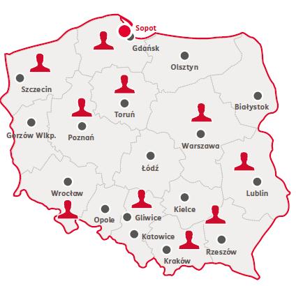 GRUPÓWKA W LICZBACH 50 pracowników odpowiedzialnych za ubezpieczenia grupowe 8 Przedstawicielstw Korporacyjnych + 22 Przedstawicielstwa Detaliczne 130 mln zł składki przypisanej w 2017 ponad 3.