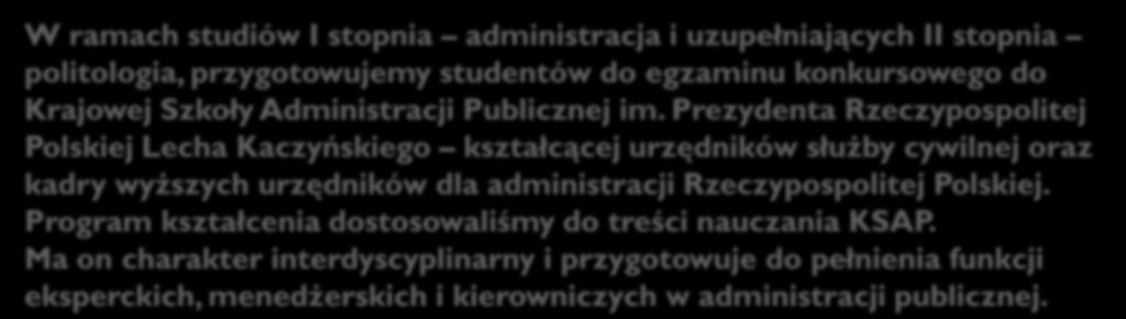 Studenci zdobywają wiedzę i umiejętności w czterech kluczowych obszarach: 1.