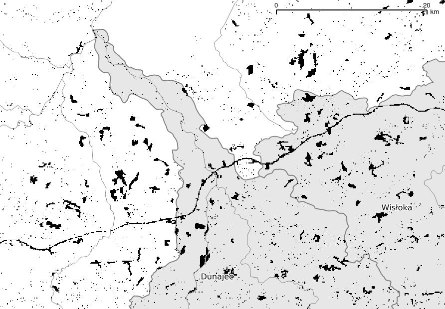 14 W. Banach, R. Szczepanek Działalność antropogeniczna jest także dostrzegalna na mapach zmian wartości parametru CN.