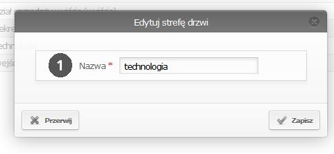 17.1.10 Usuwanie strefy drzwi Aby usunąć strefę, należy kliknąć wybraną strefę. Nastę pnie kliknąć symbol kosza. Potwierdzić pytanie, klikając opcję Usuń strefę drzwi.