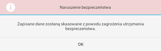 Wskazówka: Po pię ciokrotnej próbie wprowadzenia nieprawidłowego kodu dane na tablecie Xesar zostaną skasowane z uwagi na naruszenie bezpieczeń stwa.