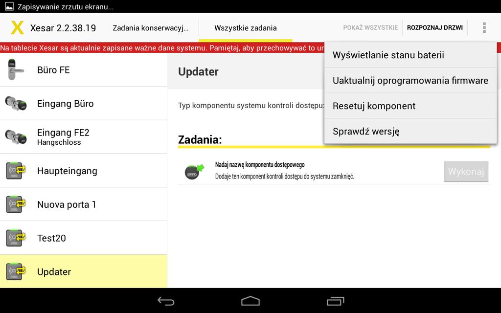 Rys. 156: Tablet Xesar wskazanie