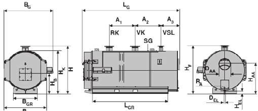 Stojące kotły niskotemperaturowe Logano SK655/SK755 Logano SK755 1040 1200 kw dane techniczne 7 Wielkość kotła Logano SK755 1040 1200 Moc cieplna paleniska kw 1140 1315 Długość całkowita kotła LG mm