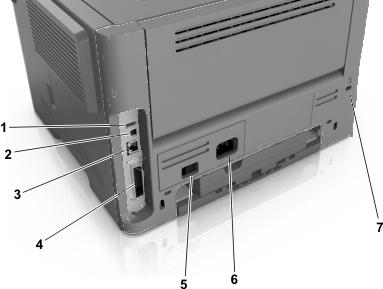 Podłączanie kabli Podłącz drukarkę do komputera za pomocą kabla USB lub kabla równoległego albo do sieci za pomocą kabla Ethernet.