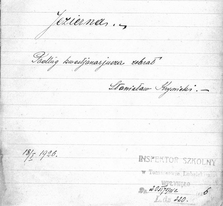 Stanisław Krynicki Rocznik Tomaszowski 1(2) Strona tytułowa rękopisu Stanisława Krynickiego z Zarządem Towarzystwa postanowiłem, że jednym z zamieszczonych w roczniku artykułów będzie praca o