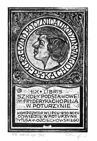 Rocznik Tomaszowski 1(2) Roman Mucha artysta grafik... ich myślenia, to kontynuacja ich pracy. Ileż piękna i profesjonalnej trafności odnajdziemy również w ekslibrisach Romana.