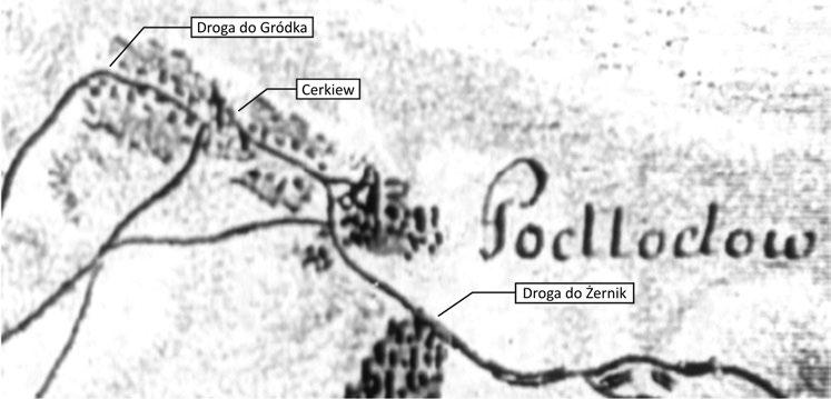 Rocznik Tomaszowski 1(2) Parafia unicka w Podlodowie w XVII XVIII wieku Podlodów. Wycinek z map F.