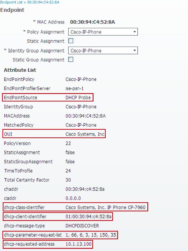Przykład dla DHCP co widać na ISE? Co?