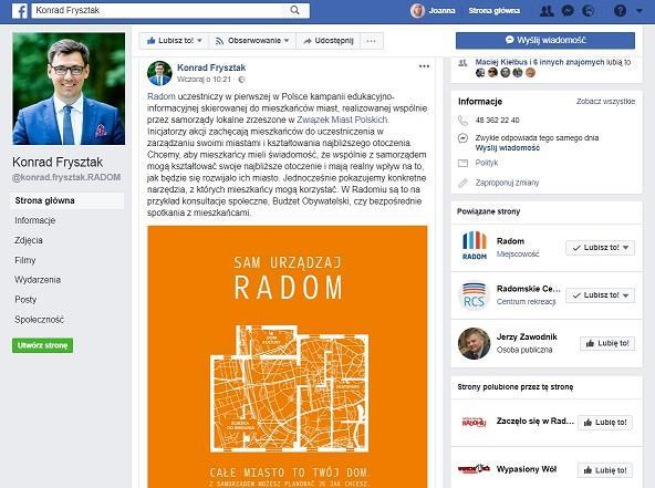 lokalnych i prezentację na telebimie przy drodze wyjazdowej do miasta.