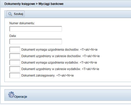 Rodzaj wyciągu bankowego - wpisać pełną nazwę rodzaju wyciągu bankowego.