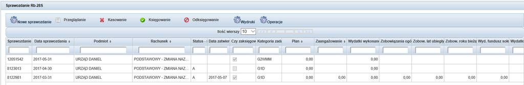 Sprawozdawczość OTAGO automatycznie uzupełnią się na wydruku. Po wybraniu opcji Drukuj wyświetli się komunikat dotyczący pobierania pliku.