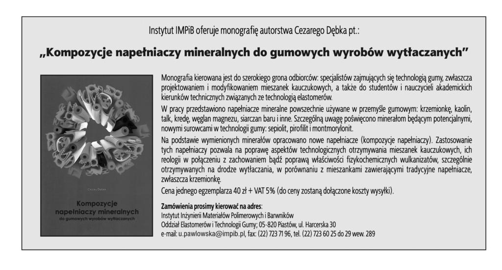 , Some aspects of the polymers electrostatic charging effects, Journal of Electrostatics, 2009, 67, 7. 3. Żenkiewicz M., Żuk T.