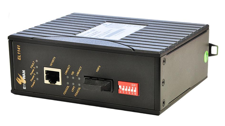 92 FPA-5000 Modłowa centrala sygnalizacji pożar Przełączniki Ethernet i konwertery Konwerter transmisji Możliwości Konfigracja przełącznika DIP do obsłgi tryb LFP (Link-Falt-Pass-Throgh), alarm