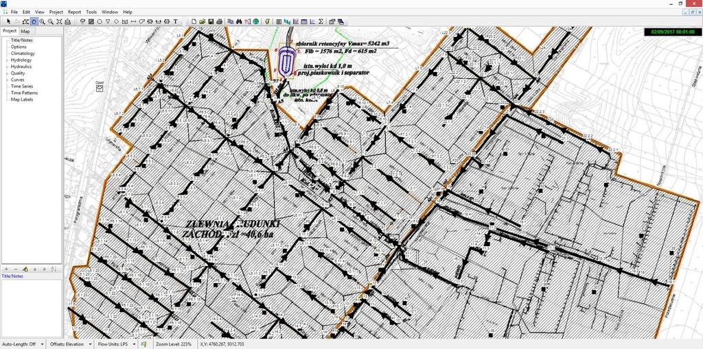 NARZĘDZIA BADAWCZE Program SWMM (Storm Water Management Model) SWMM umożliwia przeprowadzanie dynamicznych symulacji funkcjonowania sieci kanalizacyjnych, działających zarówno w systemie
