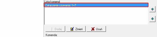 Na liście komend przypisanych do