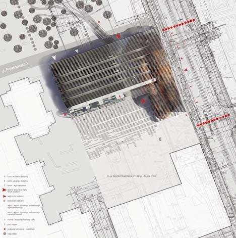 Nowe i zmodernizowane budynki muzealne Bartłomiej Martens METAFORYCZNY ZNAK W PRZESTRZENI WYRÓŻNIONY W KONKURSIE PROJEKT GMACHU MUZEUM SZTUKI NOWOCZESNEJ W