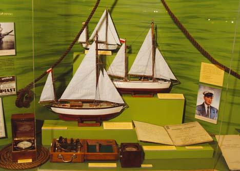 Wystawy 5. Modele jachtów Zjawa I, Zjawa II, Zjawa III wykonane w latach 70. XX w.
