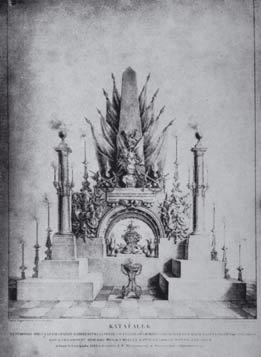 Muzea i kolekcje 1. Z. Vogel, Katafalk gen. Stanisława Mokronowskiego w kościele św. Krzyża w Warszawie, litografia 1822, wg K. Sroczyńska, Zygmunt Vogel.