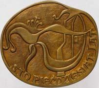 Muzea i kolekcje 21. i 21a. Medal neosecesyjny (rewers i awers) na 150-lecie muzeum zaprojektowany przez Zofię Samusik-Zarembę 21 and 21a.