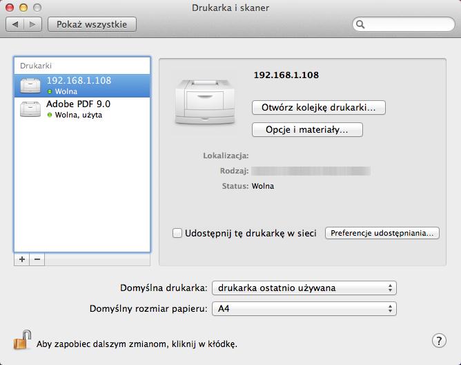 pozycję wyświetlaną w polu Nazwa drukarki.
