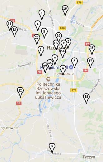 5 BIBLIOTEKI PUBLICZNE W RZESZOWIE W 2017 ROKU I. SIEĆ W 2017 roku na terenie Rzeszowa funkcjonowały: WiMBP w Rzeszowie przy ul.