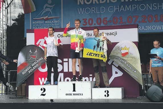 Tygodnik Podlaski 10 sierpnia 2018 historia 5 PO PROSTU MISTRZ Piotr Wetoszka, absolwent AWF-u, funkcjonariusz służby celnej oraz pasjonat nordic walking do swojej bogatej kolekcji sportowych trofeów