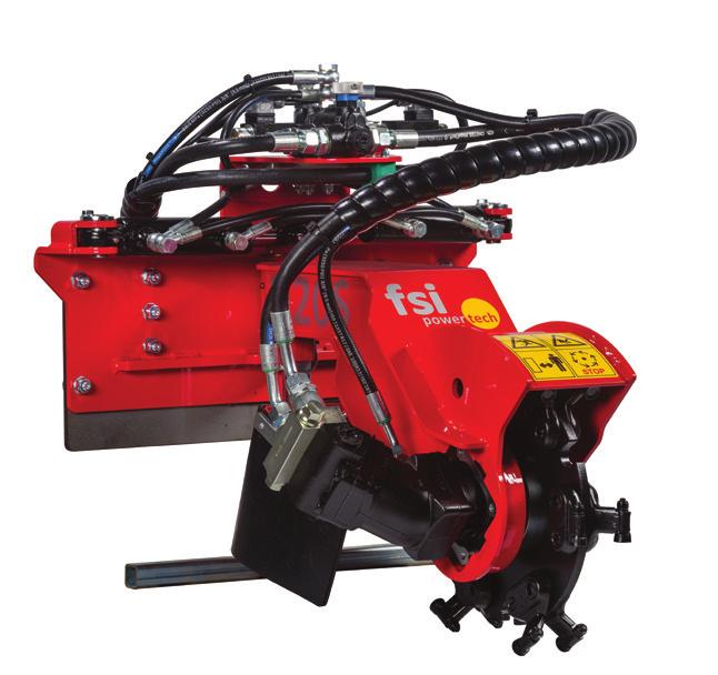 250 bar 29-48 kw/40-65 HP Ø570 mm Ø24,5/16 250 kg T65 Hydrauliczne frezy do pni z ruchem wahadłowym Skrzynka elektryczna Napędzane