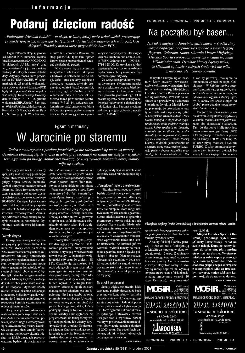 A r ty k u ły m o ż n a ta k ż e p rz y n o sić d o I N T E R M A R C H E.